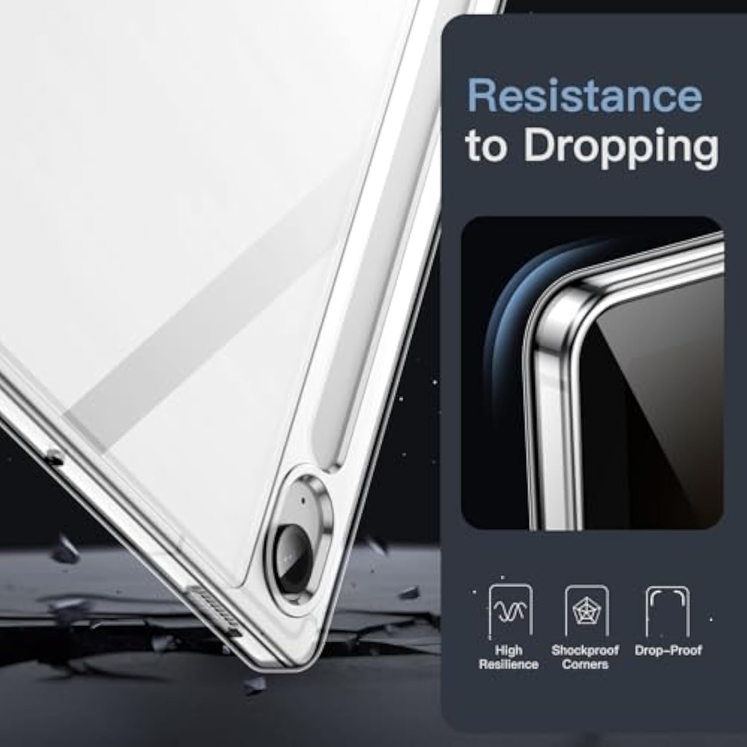 JETech Clear Case for Samsung Galaxy Tab S9 FE 10.9-Inch, Anti-Yellowing Trans