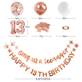 Rose Gold Omg Ur A Teenager Happy 13Th Birthday Banner Garland Foil Balloon 13 For 13 Birthday Decorations Official Teenager 13Th Birthday Decor For Teen Girls 13 Year Old Birthday Party Supplies