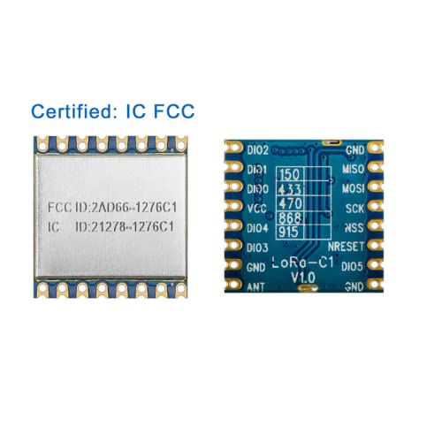 Lora Ultra Long Range Transceiver, Compatible With Rfm95W Wireless Transceiver Module 915Mhz Spi Port Sx1276 Lora Module Lora1276-C1 (5 Pcs)