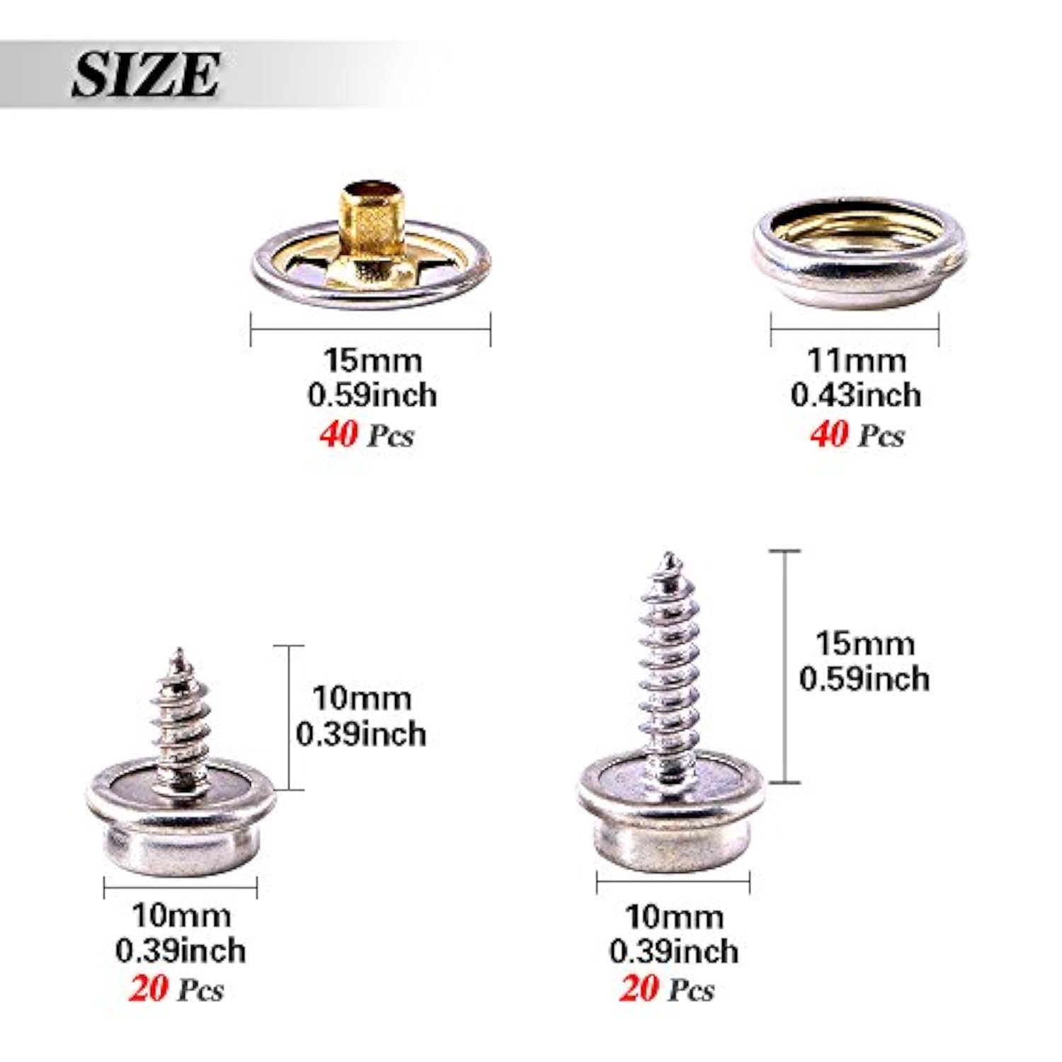 120-Pieces Stainless Steel Marine Grade Canvas And Upholstery Boat Cov