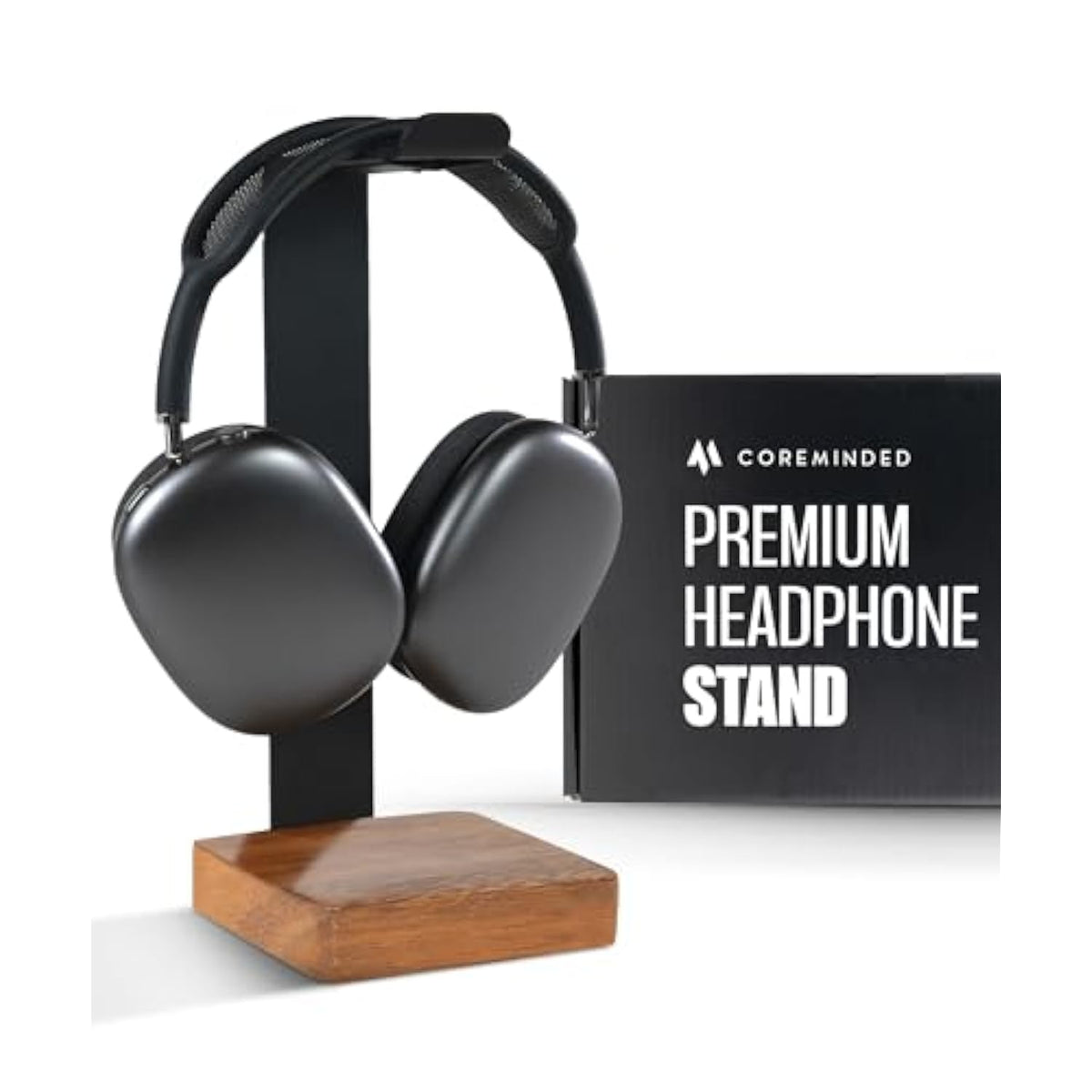 Universal Headphone Stand For Desk - Solid Wood Headset Stand For Desk - Heavy