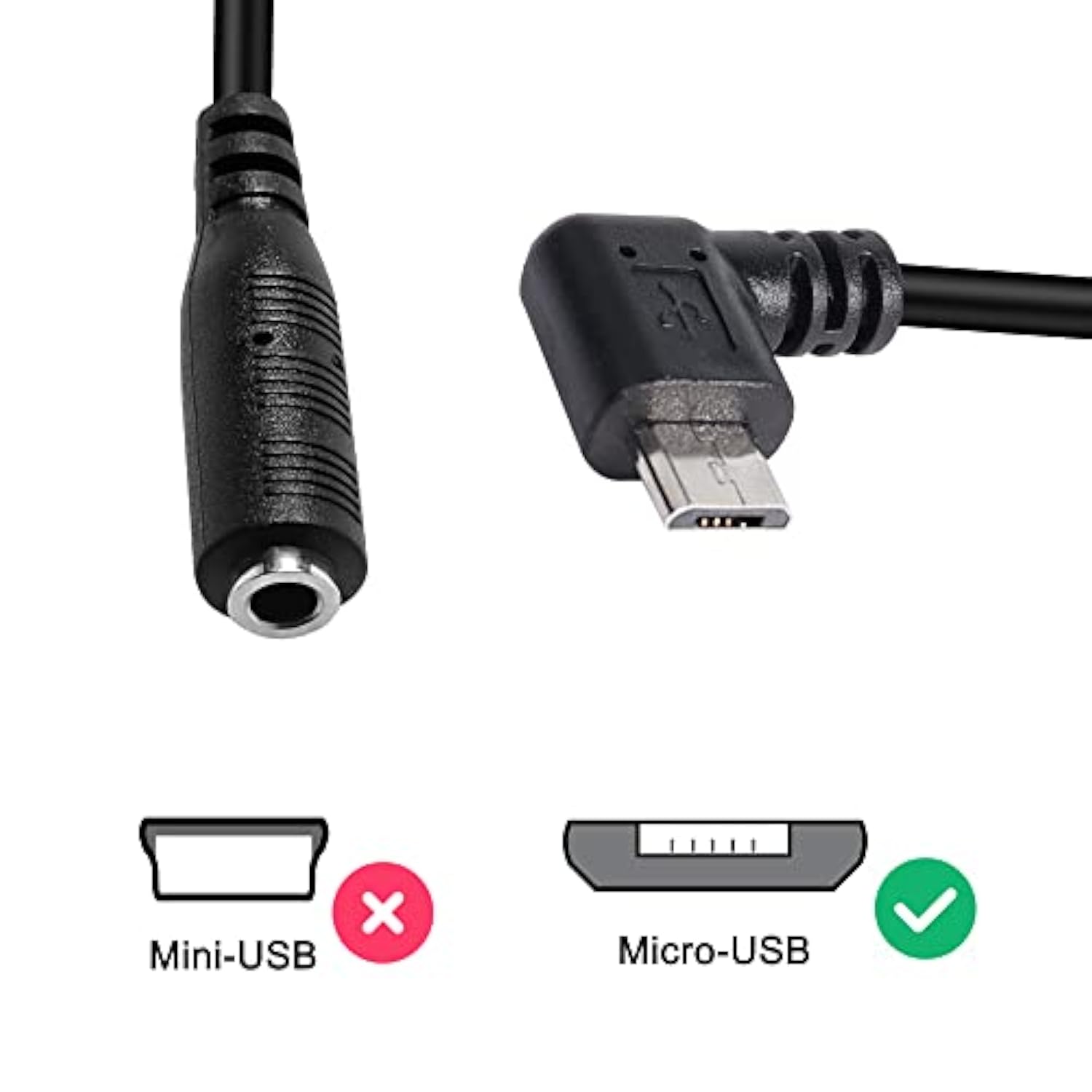 Micro Usb Male To Aux 3.5Mm Audio Cable Cord, 2 Pack 1/8" 4 Pole Trrs Female T