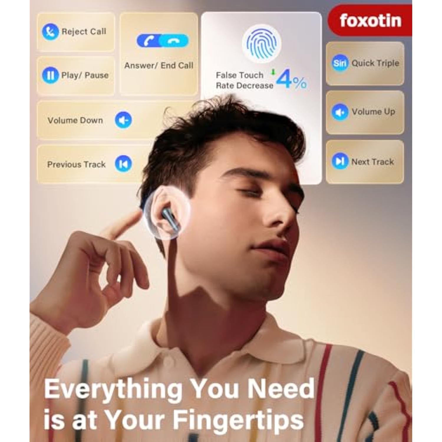 Ear Buds Wireless Earbuds - Bluetooth 5.3 Headphones (48H Playback) Built In Mic With Led Display Charging Case, Ip7 Waterproof Earphone For Iphone Andriod Phones Laptop Sports Workout - Black