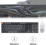 K10 Wireless Mechanical Gaming Keyboard, Hot-Swappable 104 Keys Full Size Gateron G Pro Brown Switch, White Led Backlight Usb-C Wired Bluetooth Professional Office Keyboard For Mac/Windows
