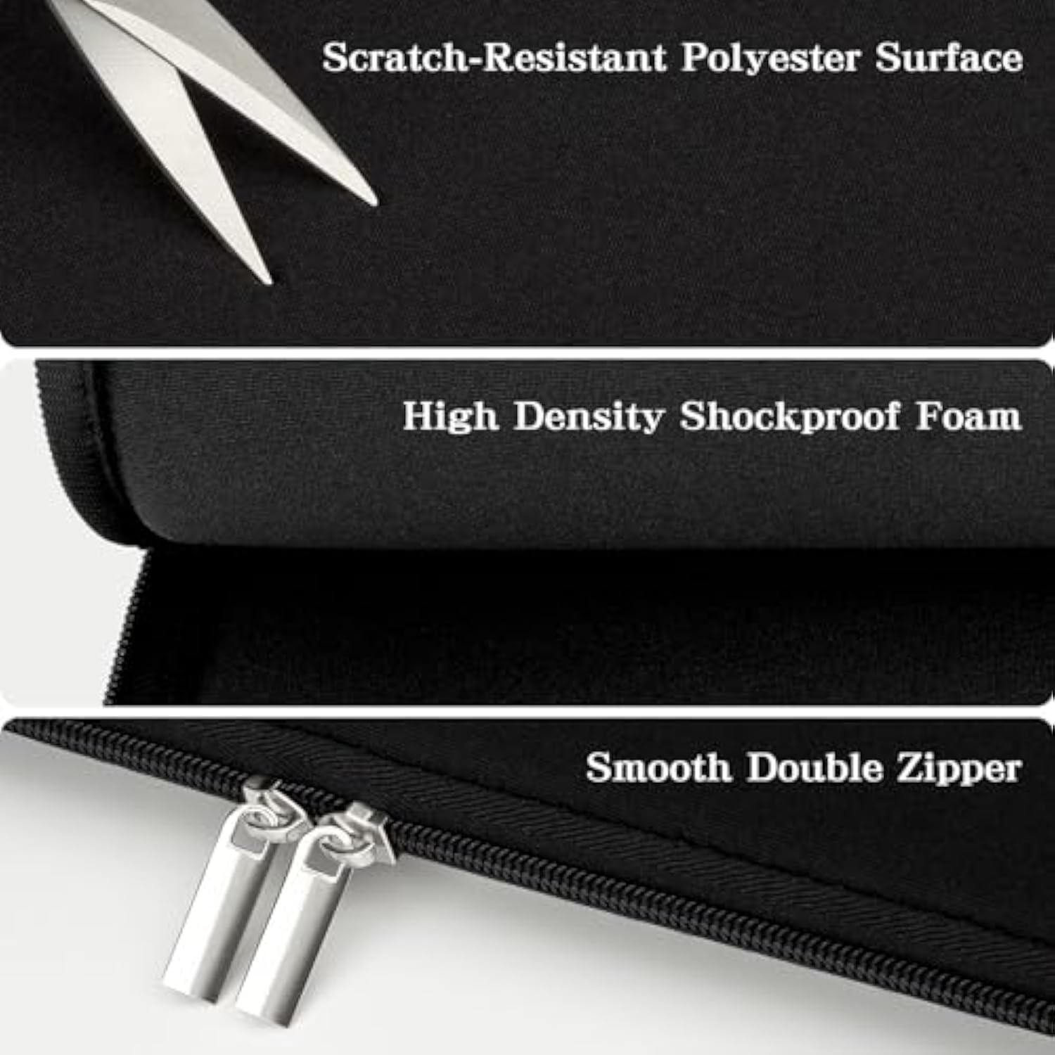 15 16 Inch Laptop Sleeve Protective Case Soft Cover Compatible With 15 Inch Macbook Pro A1707 A1990 (2016-2018) 16 Inch Macbook Pro M1 M2 M3 M4 (2024-2019), Black