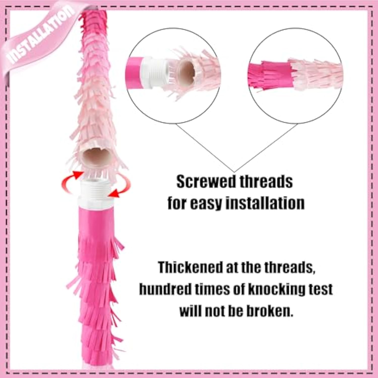 20 Inch Number 1 Piñata Pink Gold With 30 Inch Piñata Stick Blindfold Confetti For Boys Girls Adults Birthday Party Decorations, Anniversary Celebration, Fiesta