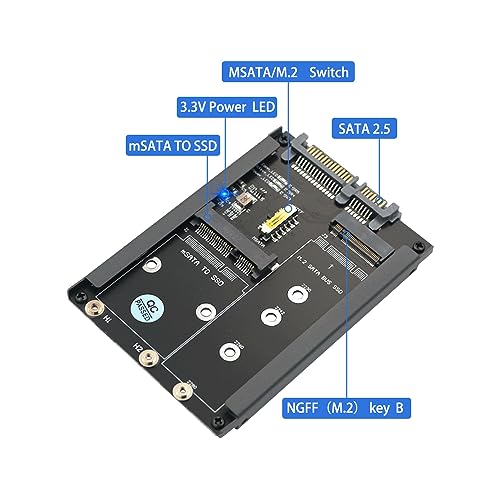 2 In 1 Msata And B Key Ssd To 2.5" Sata Iii With Frame Bracket Retain Msata Ssd As 7Mm 2.5" Sata Drive