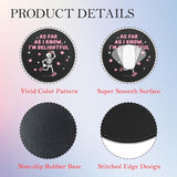 Funny Skeleton Round Mouse Pad, As Far As I Know I'M Delightful Mousepad For Desk, Small Mouse Mat With Non-Slip Rubber Base, Office Decor Gifts For Women, Work Humor Gifts For Colleague