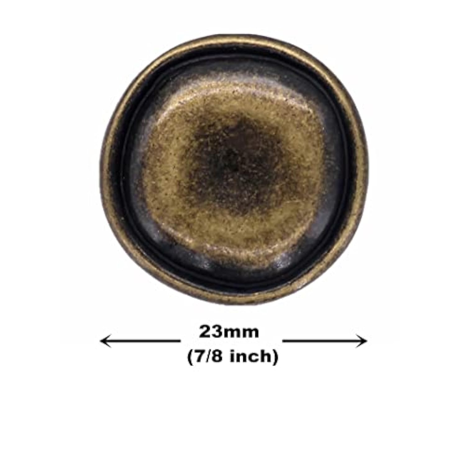 12 Pieces Rustic Round Metal Shank Buttons. 23Mm (7/8 Inch) (Antique B