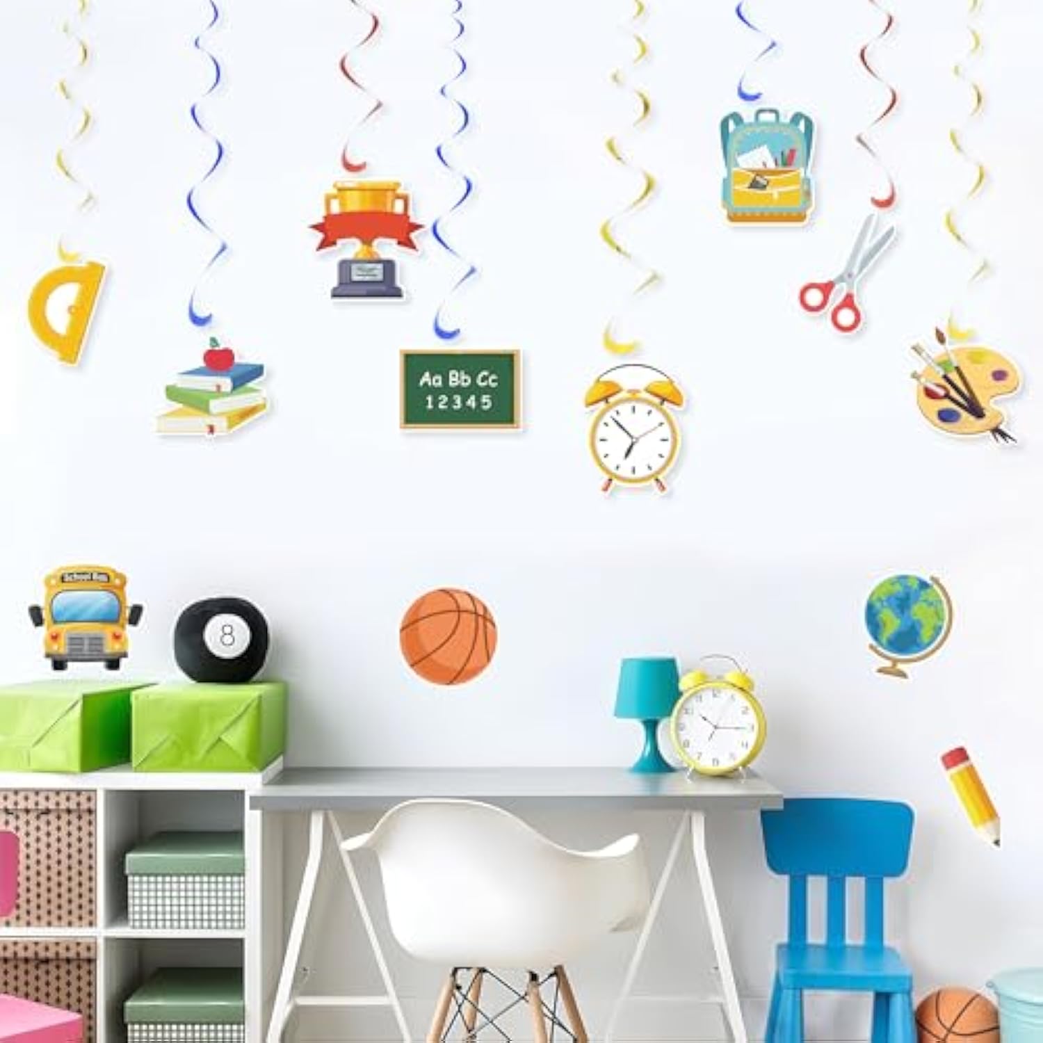 48pcs Back to School Hanging Swirls for Classroom & Office Décor