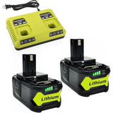 2Packs 8.0Ah 18V Battery And Dual Ryobi Charger P117 Compatible With Ryobi 18V Battery P108 P102 P103 P104 P105 P107 P109