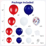 Red White Blue Balloon Arch Kit, Navy, 129 pcs, Different Size