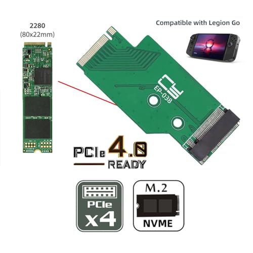 Pci-E 4.0 Ngff Nvme 22X42Mm To 22X80Mm M-Key Male To Female Extension Ssd Adapter Compatible With Legion Go Game Boy