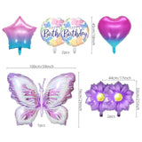 Butterfly Birthday Party Decoration Butterfly Aluminum Foil Balloon Girl Party Birthday Decoration With Straw Ribbon