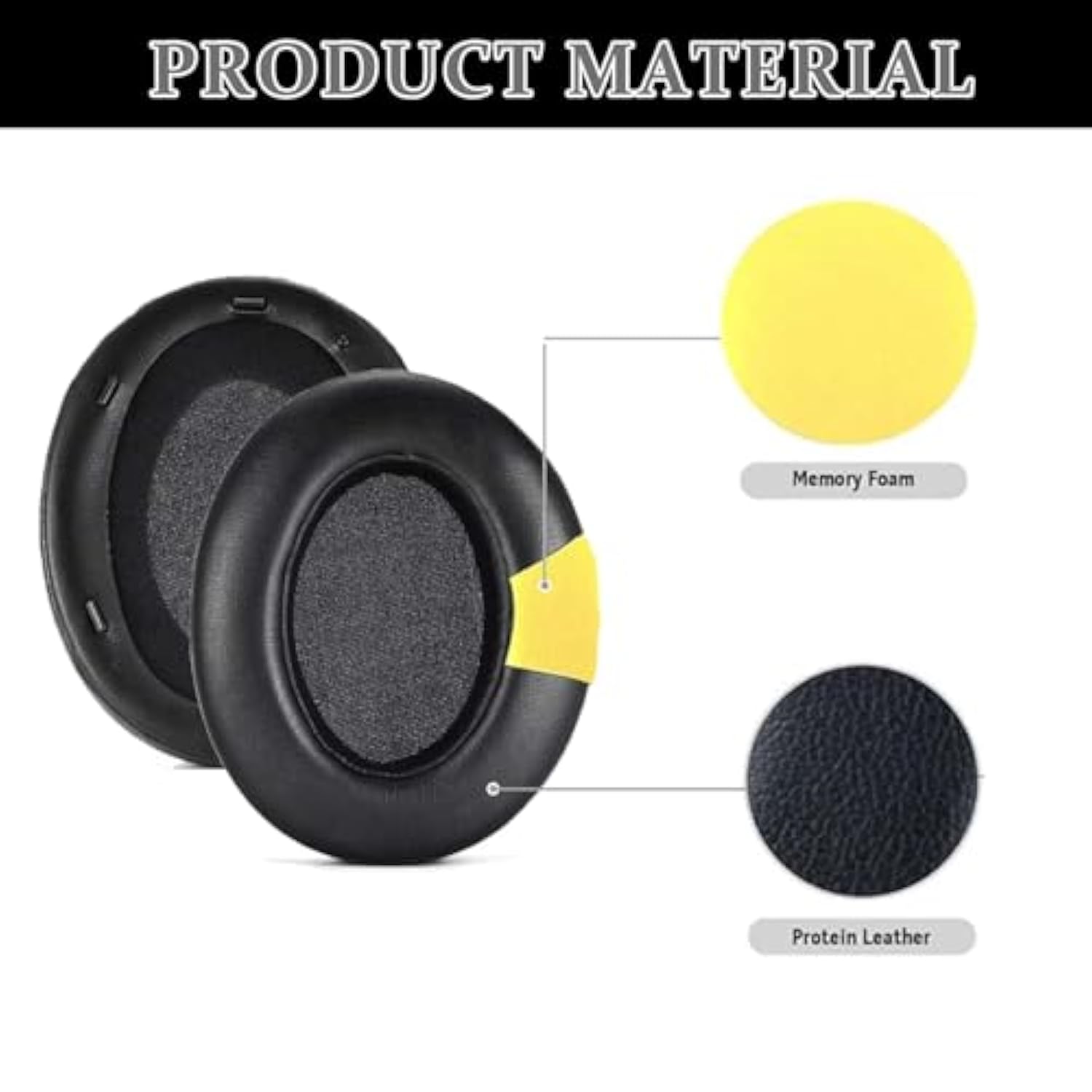 Wh-Xb910N Replacement Ear Pads For Sony Wh-Xb910N Headphones, Zipper Headband Cover For Whxb910N, Earpads With High Density Memory Foam Earmuff Protective Cover, 3 In 1 Ear Cushions(Black)