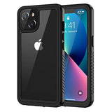 For 13 Case, Ip68 Waterproof Dustproof Shockproof Cases With Built-In Screen Protector, Full Body Sealed Protective Front And Back Cover For 13, 6.1 Inch (Black)
