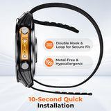 Hook and Loop Nylon Watch Band Compatible with Garmin Fenix 8 47mm/7/6/5, Elastic Soft Nylon Band for Garmin Fenix 8 Pro 47mm/7 Pro/6 Pro/5 Plus/Epix