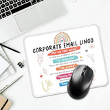 Corporate Email Lingo Rectangular Mouse Pad - Funny Work Pads For Desk - Co-Worker Gifts For Women & Interns