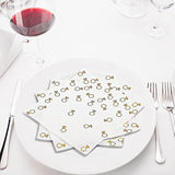 100 Pack 6.3X6.3 Inch Gold Diamond Ring Napkins - 2-Ply Cocktail Napkins Bar Napkins Disposable Party Napkins Paper Napkins Dinner For Bridal Shower Engagement Party Party Decor Valentines Day