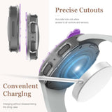 Bling Case For Samsung Galaxy Watch 8 Screen Protector 40Mm 44Mm For Women,Hard Pc Cover+Hd Tempered Glass Waterproof Protective Film Full Protection Bumper For Samsung Galaxy Watch 8 Case 40 44 Mm
