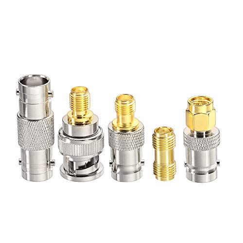 SMA Male to BNC Male Cable 6inches + 5pcs SMA to BNC Adapter RF Coax Cable Kit for RF Applications/Antennas/Wireless LAN Devices/Wi-Fi Radios