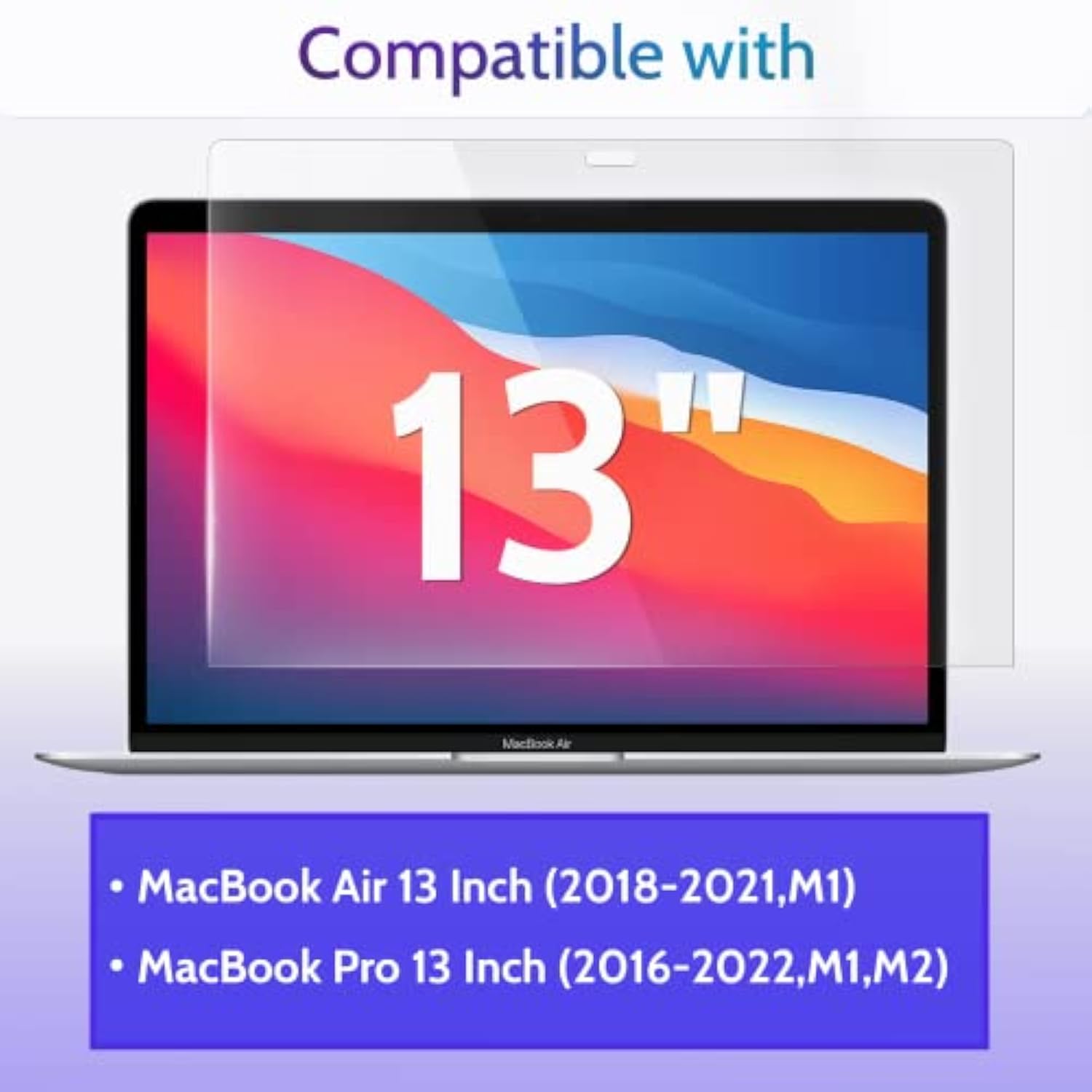 3 Pcs Anti Blue Light Screen Protector Compatible With MacBook Air 13 Inch