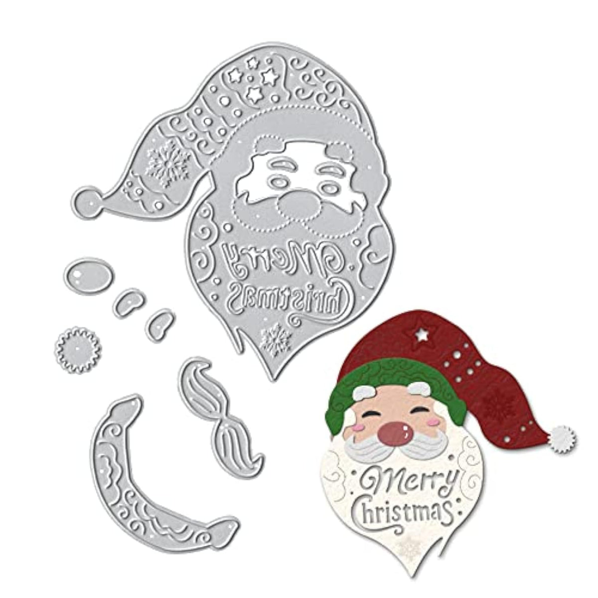 Christmas Santa Claus Metal Cutting Dies For Card Making Supplies, Christmas Santa Claus Die Cuts Embossing Stencil Template Tool For Diy Scrapbooking Paper Card Photo Album Craft Decoration