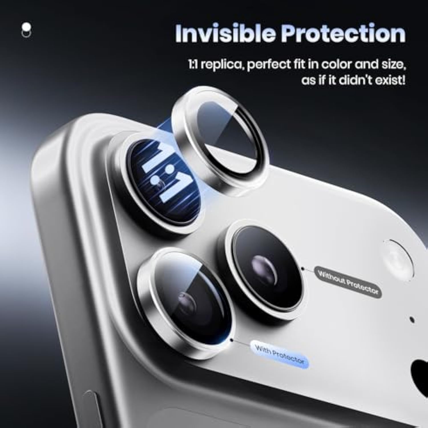 For Iphone 17 Pro Max/17 Pro Camera Lens Protector - [Top 9H+ Tempered Glass - 12Ft Military Grade] Hd Invisible Fit Camera Screen Protector Cover Accessories Case Friendly?Silver
