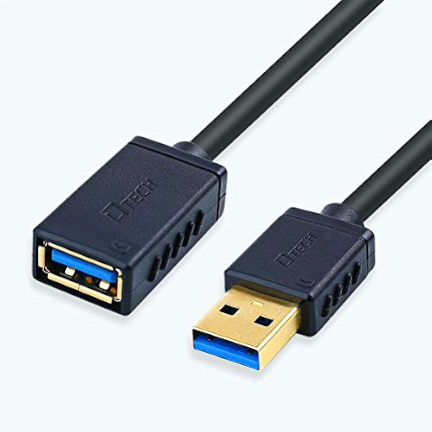 DTECH Gold Plated USB 3.0 Extension Cable 3 Feet Type A Male to Female Port Cord (Black, 1-Meter)
