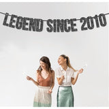 Pre-Strung Legend Since 2010 Banner For 15Th Birthday Party Decoration,Happy 15Th Men Women Birthday Party Banner,Handmade - Black