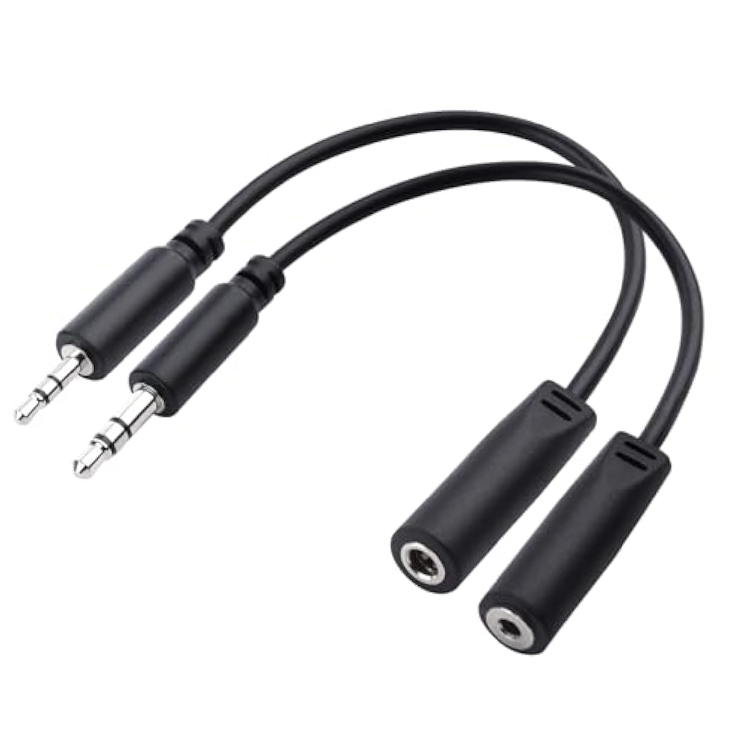 Cable Matters Combo-Pack TRS 2.5 mm and 3.5 mm Headphone Adapter Kit (2.5mm to 3.5mm Adapter and 3.5mm to 2.5mm Adapter) in Black - 4 Inches