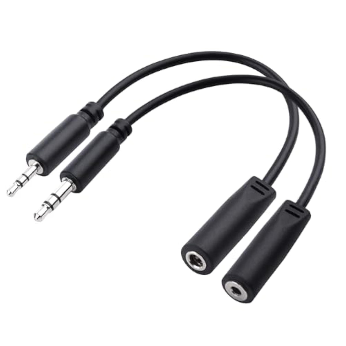 Cable Matters Combo-Pack TRS 2.5 mm and 3.5 mm Headphone Adapter Kit (2.5mm to 3.5mm Adapter and 3.5mm to 2.5mm Adapter) in Black - 4 Inches