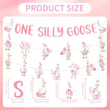 One Silly Cute Goose Birthday Decor 1st Birthday Photo Banner Garland Pink Farm Supplies