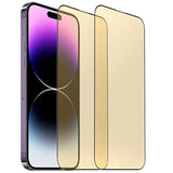 2 Pack Anti-Blue Tempered Glass Screen Protector Film For Iphone 16 Pro/Iphone 17 6.3 Inch Gold