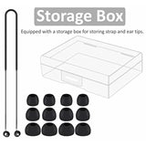 Strap Ear Tips Kit Compatible With Beats Fit Pro, Anti-Lost Soft Silicone Lanyard Neck Rope Cord Lease Replacement Gel Eartips Skin Accessories Compatible With Beats Fit Pro - Black