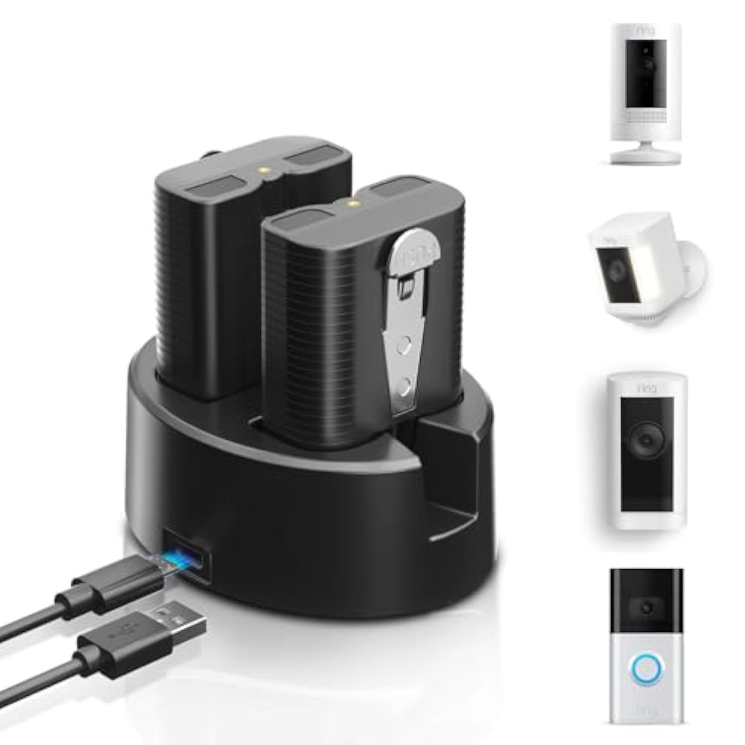Replacement For Ring Battery 2 Pack With Ring Battery Charger - 6040Mah For Ring Doorbell And Cameras