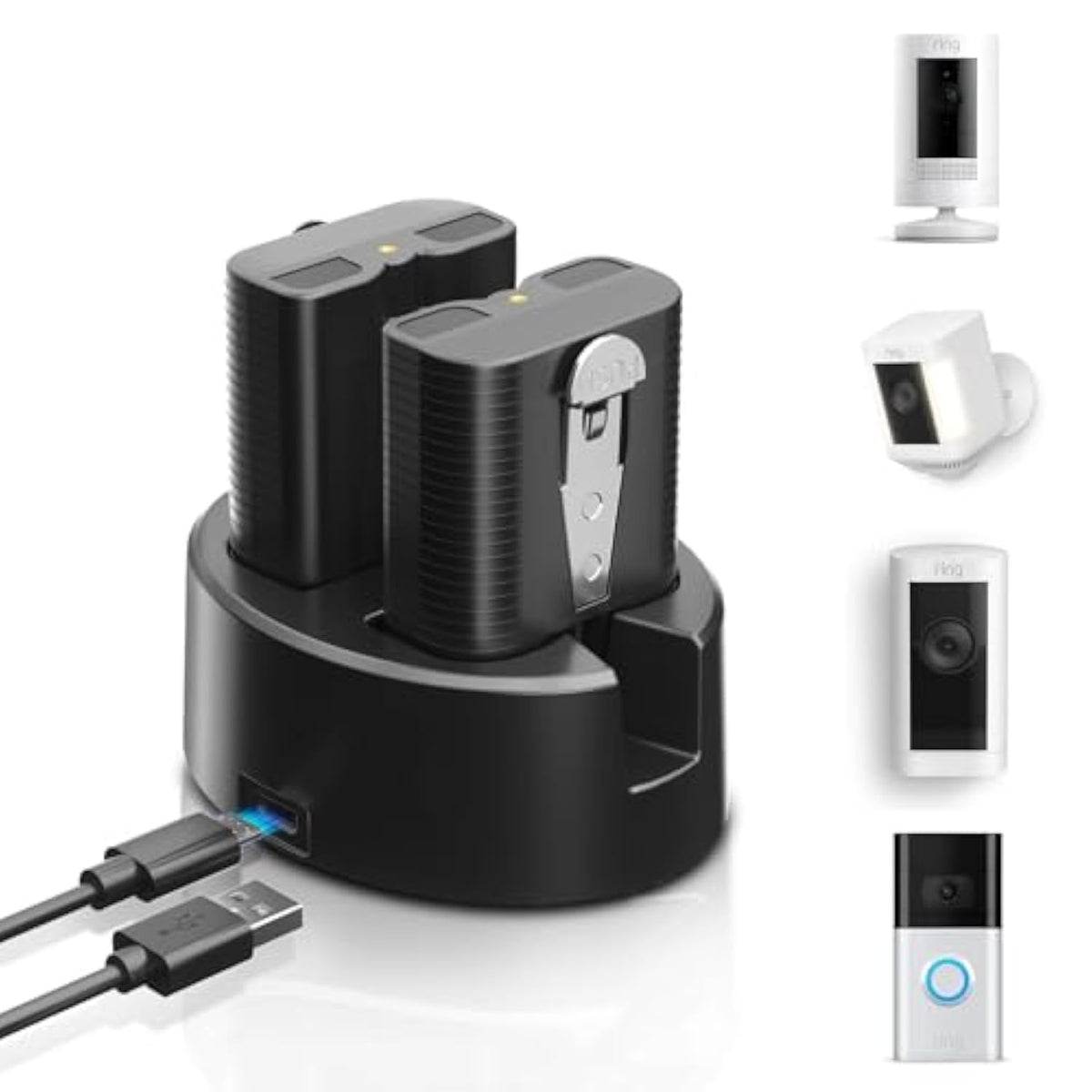 Replacement For Ring Battery 2 Pack With Ring Battery Charger - 6040Mah For Ring Doorbell And Cameras