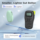 E10 Bluetooth Label Maker Machine With 3 Tapes, Continuous Waterproof Label, Versatile App With 35 Fonts And 1K+ Icons, Inkless Labeler For Home, Kitchen, School, Office Organization, Green