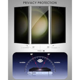 Privacy Screen Protector For Samsung Galaxy S23 Ultra [2 Pack], Tempered Glass Uv Set, Anti Spy, 9H Hardness Scratch Resistant, Fingerprint-Id Compatible, Sensitive Touch