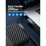Short Usb C To Usb C Cable 0.5Ft,Typec Usb 3.1 Right Angle Usb C 3.2 Gen 2 20Gbps Cable 4K Video Cord 240W Pd Fast Charging Compatible,For Samsung T7/T5/X5 Ssd,Macbook Pro,Mobile Hard Drive,Laptops