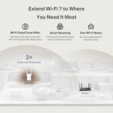 Be3200 Wi-Fi 7 Range Extender Re223Be W/Ethernet Port | 3.2 Gbps Dual-Band Wireless Repeater | Internet Signal Booster For Home | Up To 2400 Sq.Ft, 64 Devices | Mlo, Easymesh | No 6 Ghz Band