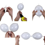 Link Balloons, 100Pcs 6Inch White Latex Balloons With Linkable Needle Tail Connected For Birthday/Wedding/Bridal Shower Decoration (White, 6")