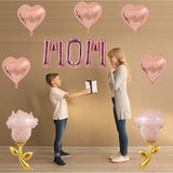 Rose Gold Mother'S Day Balloons Mom Balloons Heart Rose Party Balloons For Mother'S Day Decoration Party Decorations Theme Supplies Mom Party Balloon Set-10 Pcs