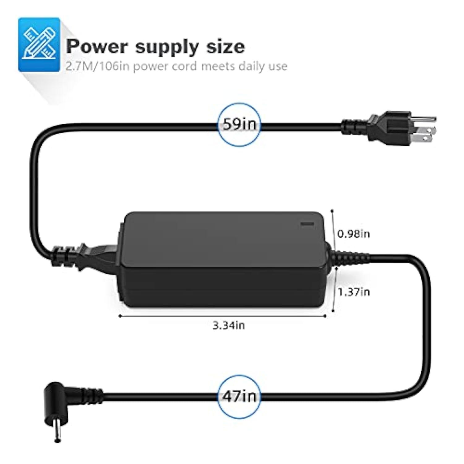 40W Ac Adapter Charger For Samsung 11.6" Chromebook 2 3 Xe500C13-K04Us Xe500C1