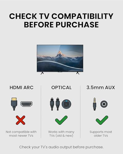 HT4186 Wireless Headphones Earbuds for TV Watching, Neckband Earphones Set w/Bluetooth Transmitter for Optical Digital Audio, RCA, 3.5mm Aux Ported