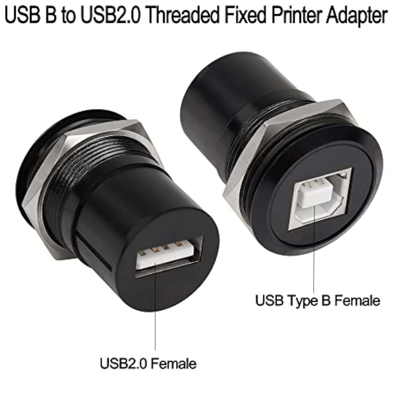 Usb B To Usb2.0 Threaded Fixed Printer Adapter Usb2.0 Type B Female To Usb2.0