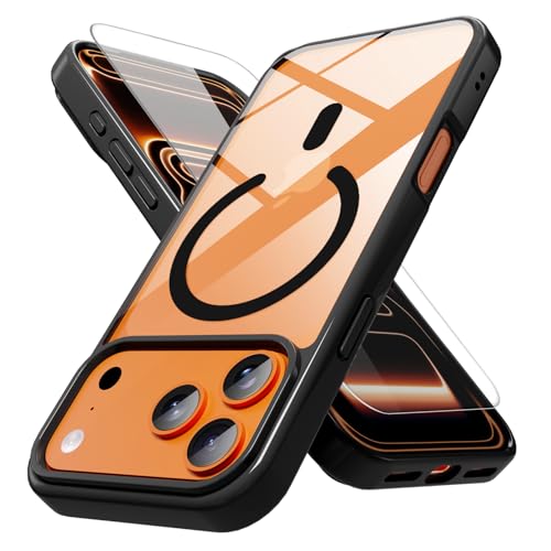 Anti-Yellowing Magnetic for iPhone 17 Pro Max Case with 1 Screen Protector [Mil-Grade Drop Protection] [Compatible with Magsafe] Shockproof Slim
