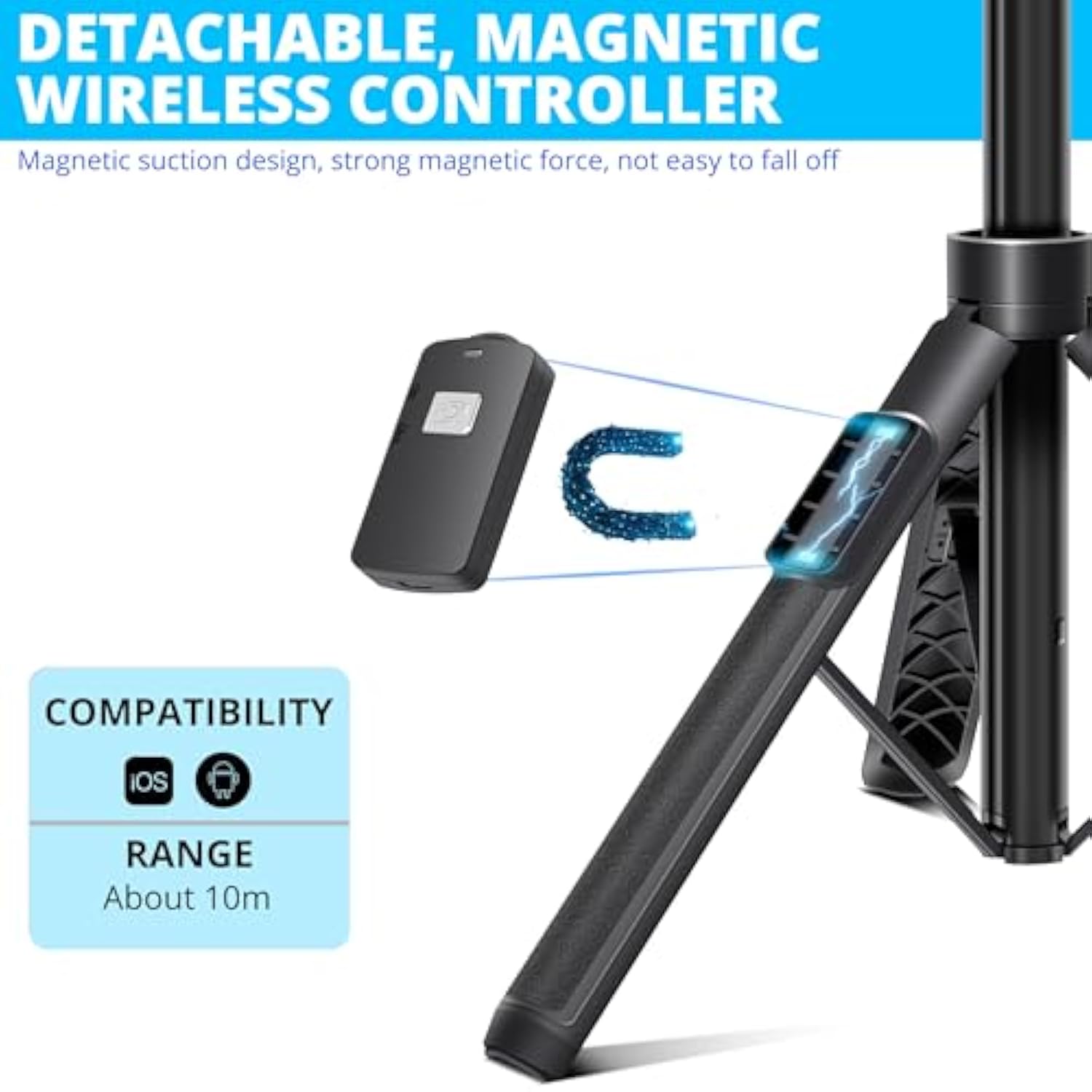 62 Inches Extendable Selfie Stick Tripod With Wireless Remote & Phone Holder, Portable Aluminum Alloy 3 In 1 Stand For Group Photos, Vlogging & Travel Compatible With All Smartphones