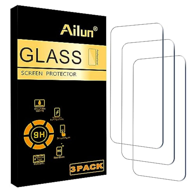 Screen Protector For Iphone 16 / Iphone 15 / Iphone 15 Pro [6.1 Inch] Display 3 Pack Tempered Glass, Dynamic Island Compatible, Case Friendly [Not For Iphone 16 Pro 6.3 Inch].