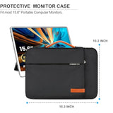 15.6 Inch Portable Monitor Case For Most 15.6 Inch Portable External Monitor, For Computer Laptop External Display Protective Carrying Sleeve Bag With Accessory Pocket, Black
